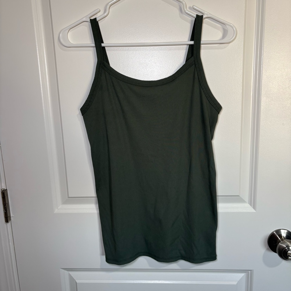 No Boundaries Dark Green Ribbed Camisole Tank Top